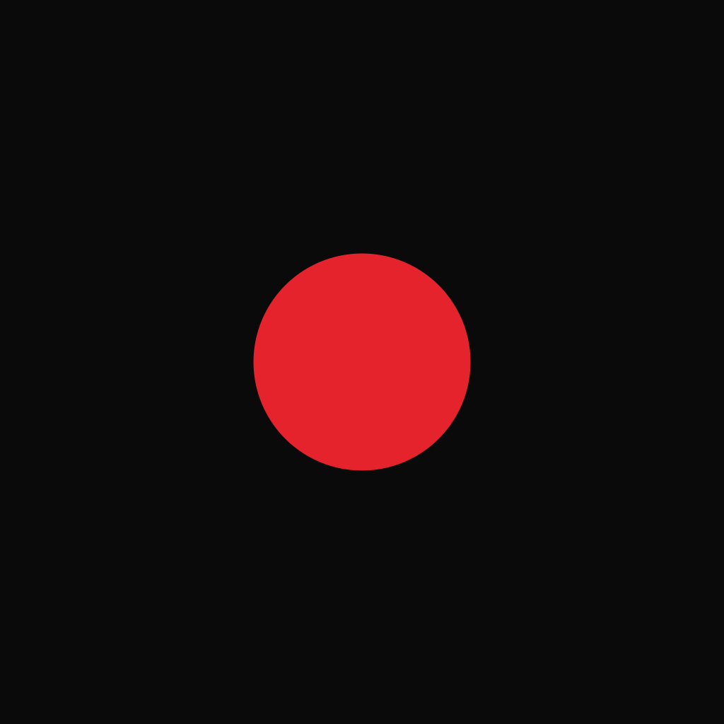 Icône PolyScore pour le mode sombre : point rouge sur fond noir.