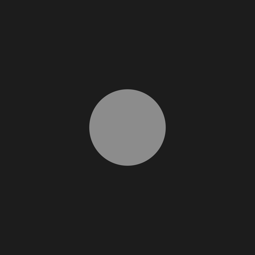 Icône PolyScore teintée : point gris sur fond noir.